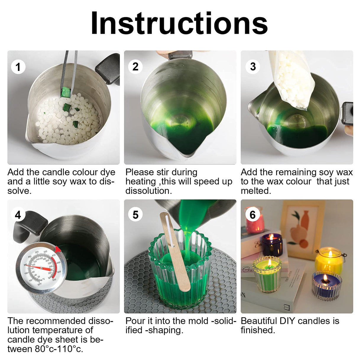 Candle Dye Set, 16 Colors Candle Wax Dye for Candle Making, Bulk Soy Wax Dyeing, DIY Candle Making Kit SAEUYVB