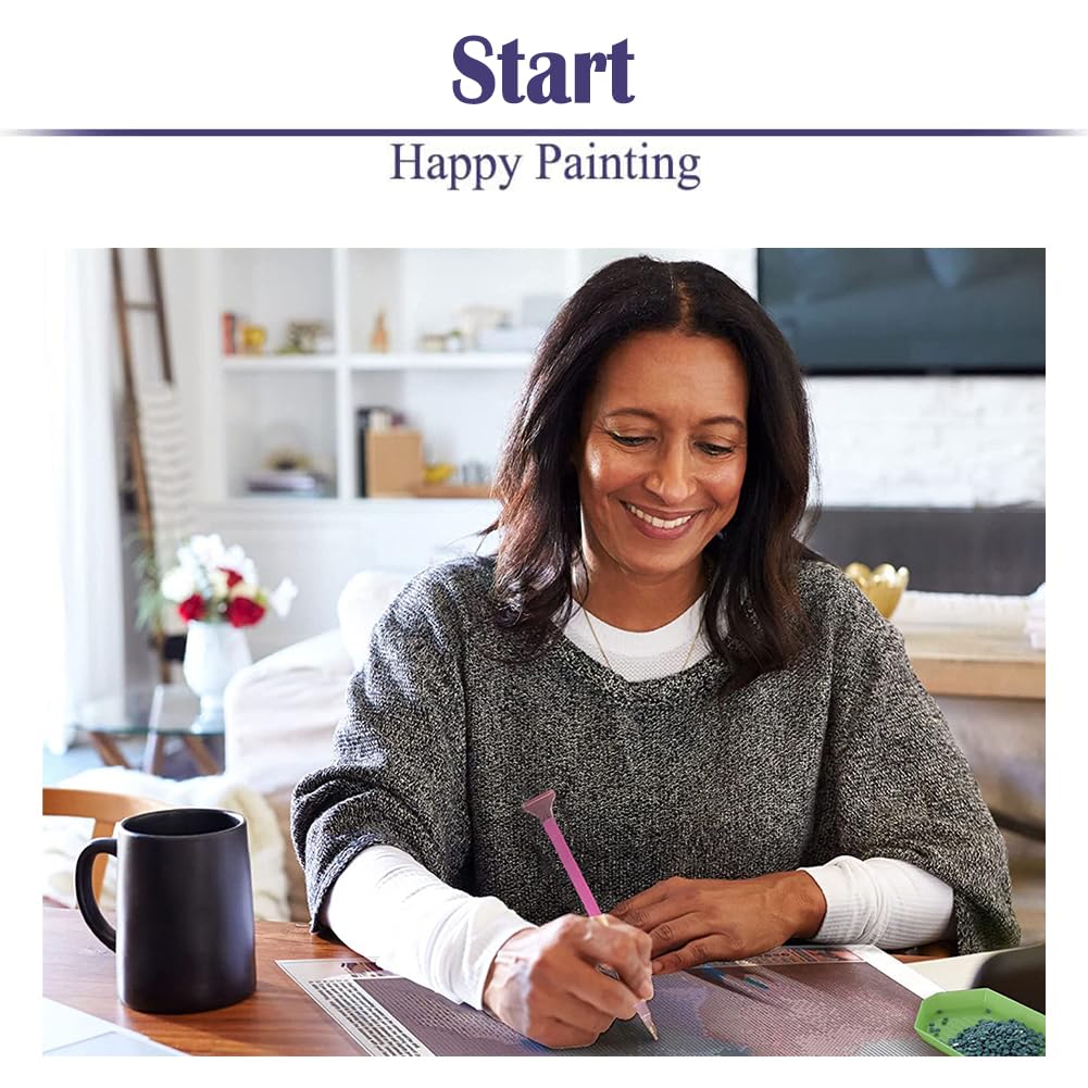 2 Pack Diamond Painting Kits,Large 5D DIY Sunset Diamond Painting Kits for Adults,DIY Full Drill Crystal Rhinestone Arts and Crafts,Beach Gem Art Painting with Diamond for Home Wall Decor (28X16inch) OFRKE