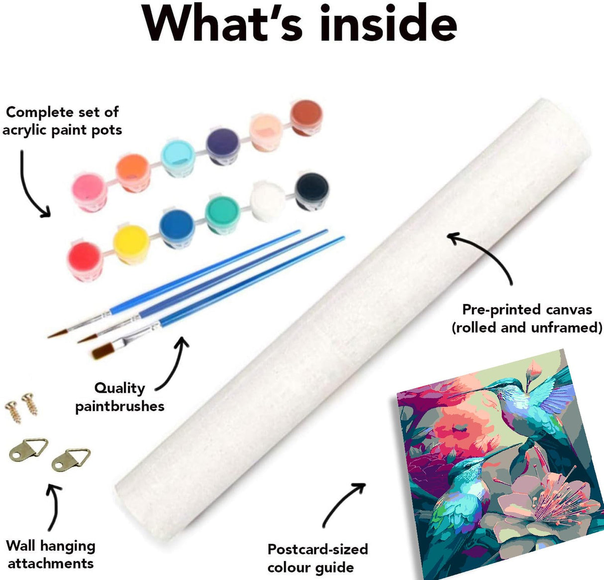 Amzdiyfun Beautiful Hummingbird Paint by Numbers Kit for Adults,Flowers Adults' Paint-by-Number Kits on Canvas,Easy Paint by Numbers for Beginners,Home Wall Decor,16x20Inch. Amzdiyfun