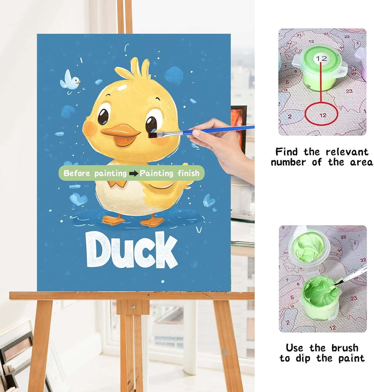 Ginfonr Framed Paint by Numbers Kit for Adults, Halloween Ghosts Acrylic Painting on Canvas, Landscape Oil Painting for Beginner with Brushes, Adults Paint-by-Number for Home Wall Decor (8x8inch) Ginfonr