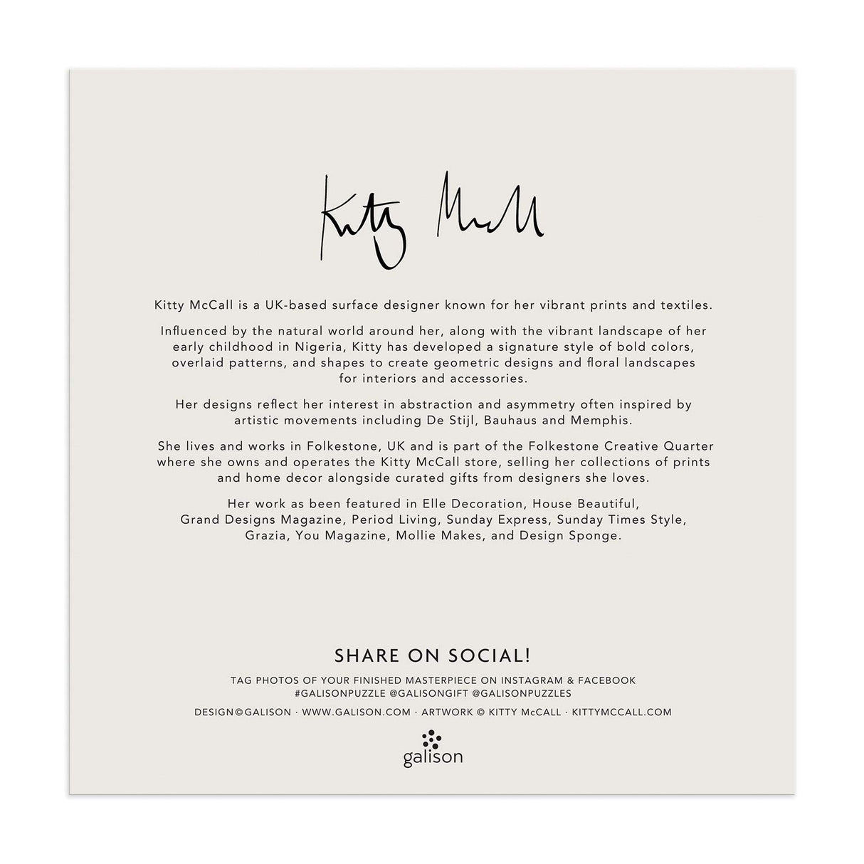 Galison Kitty McCall Lost in The Garden 500 Piece Puzzle from Galison - 20" x 20" Jigsaw Puzzle, Bright Botanical Artwork, Fun and Challenging Activity for Adults, Makes a Great Gift! Galison