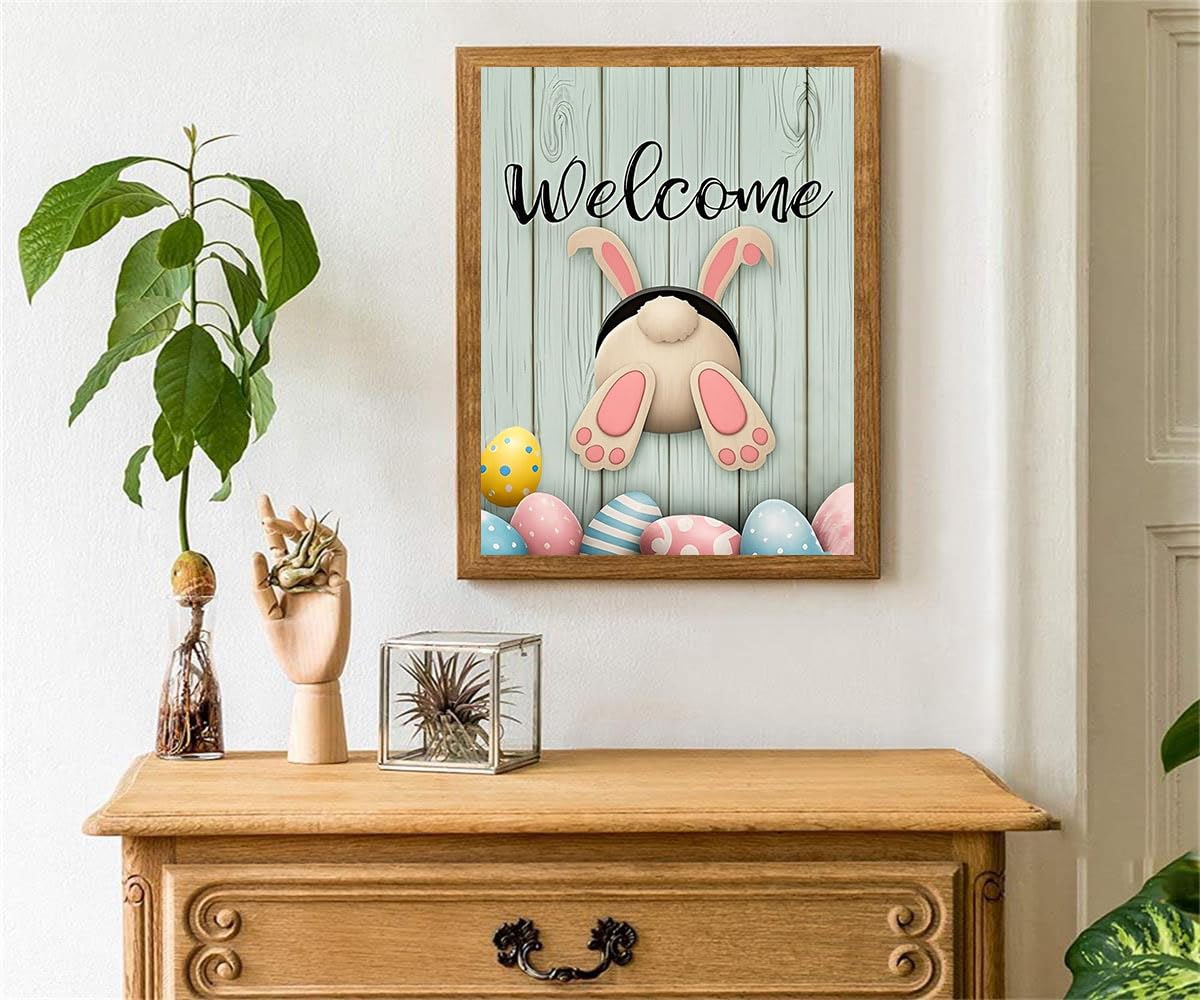 Muyankissu Diamond Art Kits for Adults DIY 5D Welcome Spring Easter Bunny Diamond Art Paint with Diamonds Full Drill Gem Art Painting Kit for Home Wall Decor Gifts 12x16inch … Muyankissu