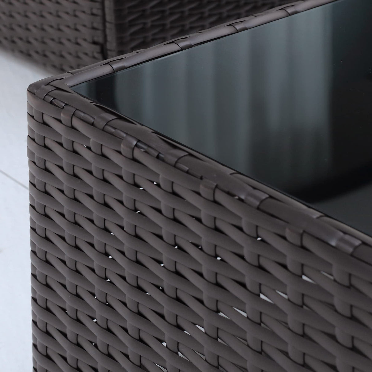 Outsunny 7-Piece Patio Furniture Set, Outdoor Wicker Conversation Set, All Weather PE Rattan Sectional Sofa Set with Cushions and Tempered Glass Top Coffee Table, Pillows, Cream White Outsunny