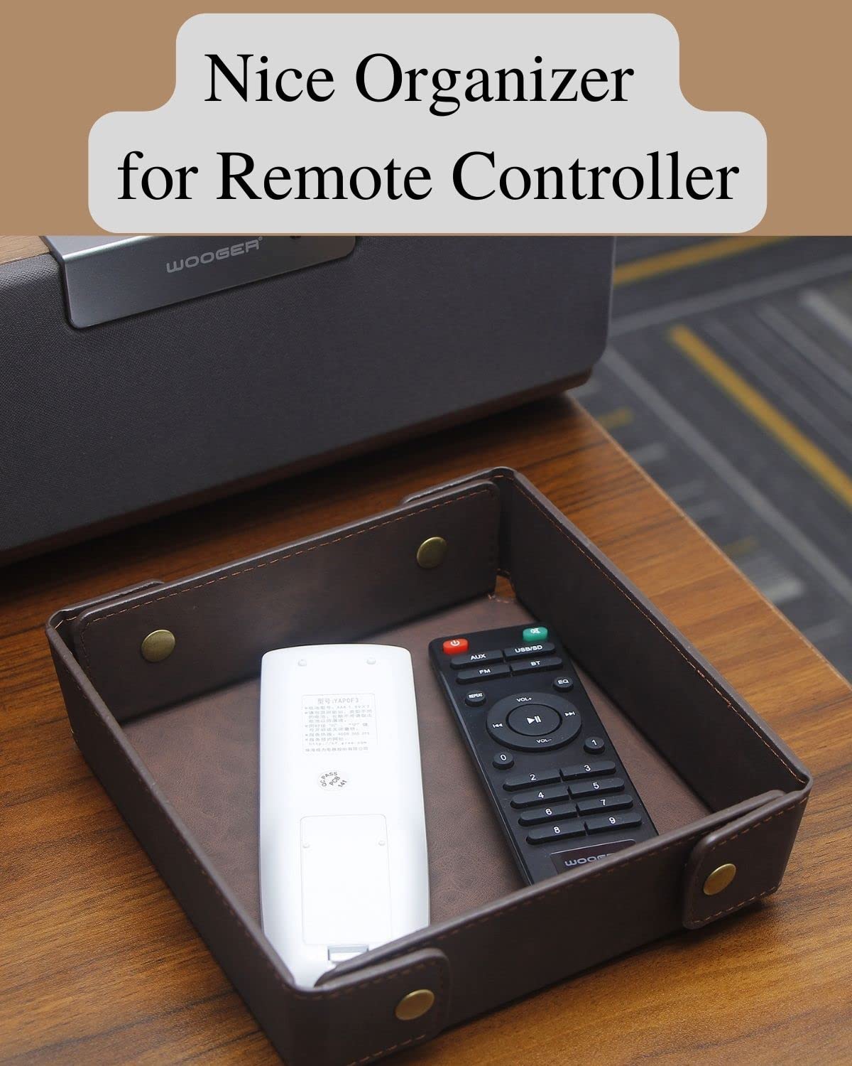 CASIRENA Faux Leather Valet Tray Organizer for Men - Catch-All Tray for Entryway Table Key, Wallet, Watch, Coin Change, Phone, Dresser EDC Dump Jewelry, Bedside Nightstand Desk-top Catchall Tray CASIRENA