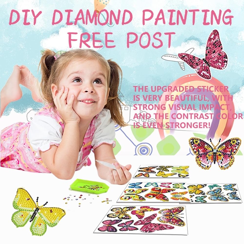 MEGZIHXN Cute Diamond Art Stickers Kits for Kids,12 Pcs Airplanes Excavators Police Cars Engineering Vehicles Diamond Arts Craft Set Gifts for Children and Adult Beginners MEGZIHXN