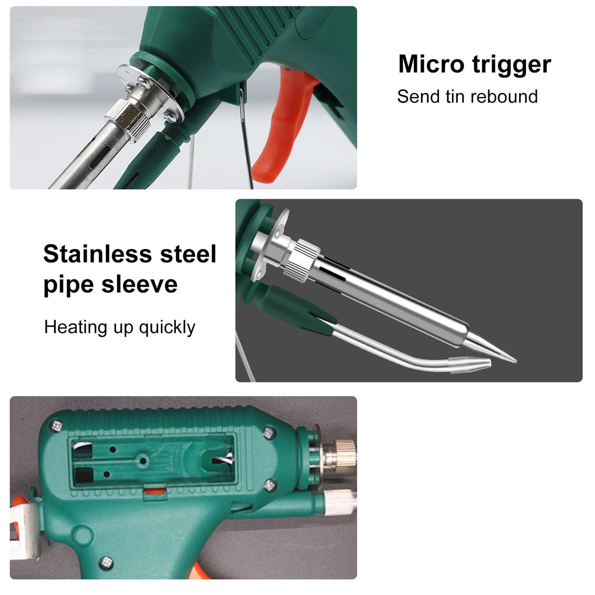 Soldering Gun Kit - Soldering Iron Kit with Adjustable Temp 180-520°C, ON/OFF Button, 80W LED Digital Internal Heat Soldering Gun, Auto Send Tin Soldering Kit for Electronics Welding Repair DIY VISLONE