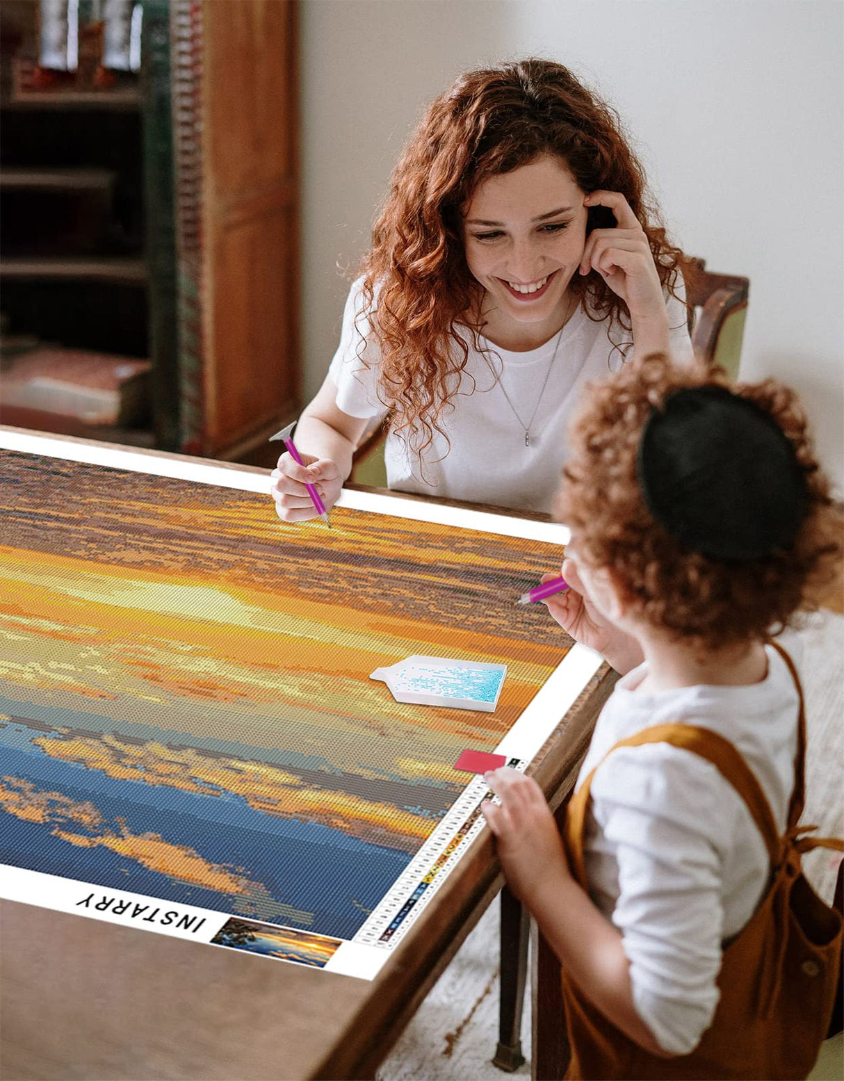 Instarry DIY 5D Diamond Painting Large Size Full Drill Beach and Sunset Rhinestones Cross Stitch Living Room Decorations for Wall Craft Kits 47.2x15.7 inch Instarry