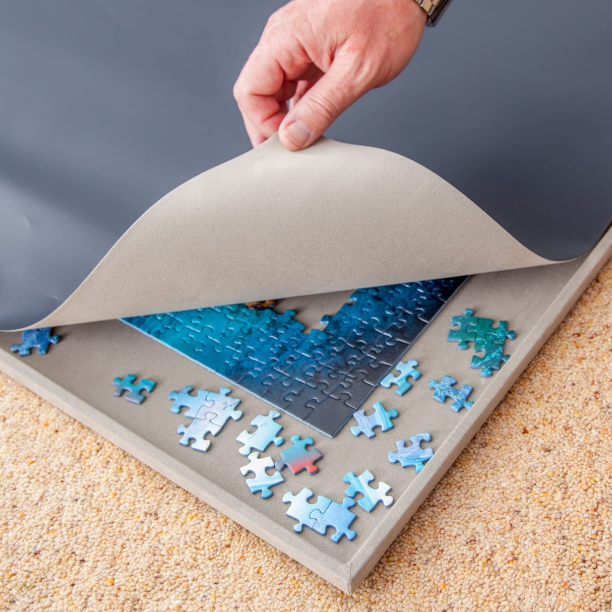 Jigthings – Jigboard 2000 – Jigsaw Puzzle Board for Puzzles up to 40” x 28”. Solid Board with Raised Edge for Most 2000 Piece Puzzles jigthings