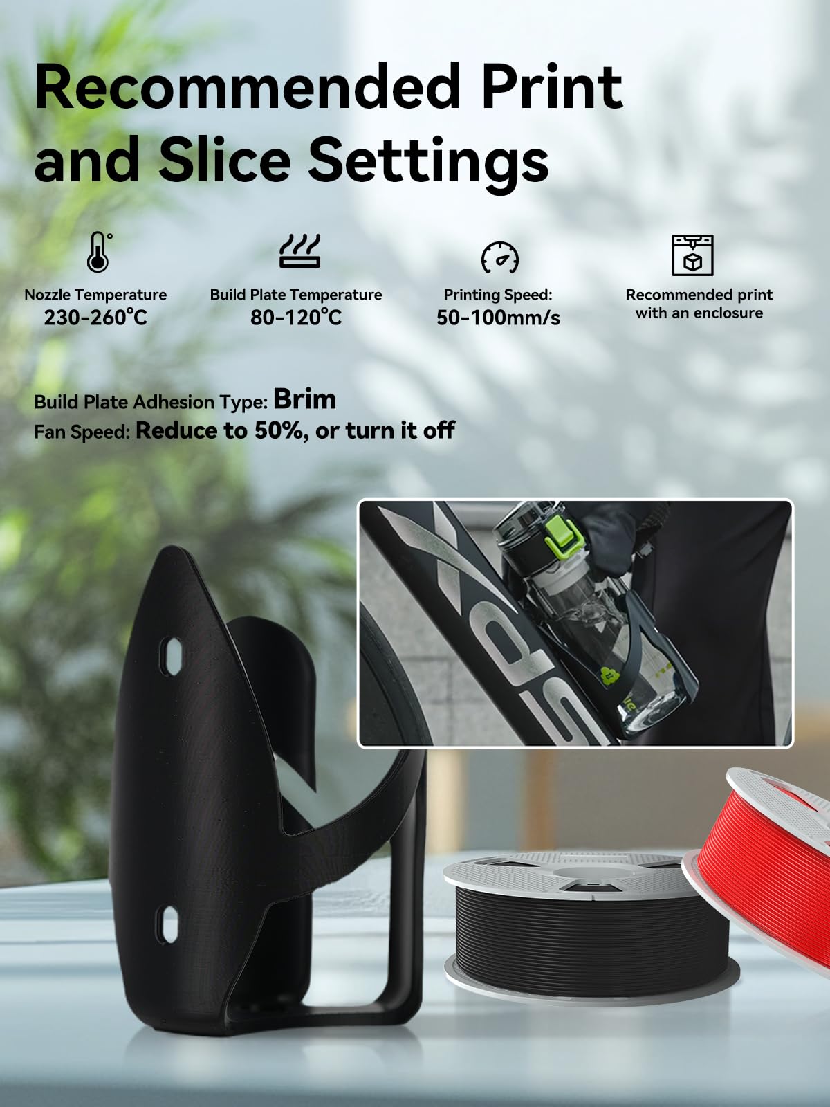 SUNLU 8 Packs ASA Filament 1.75mm, UV/Rain/Heat Resistant 3D Printer Filament, Great 3D Filament for Outdoor, 2kg in Total, 0.25kg per Spool, 8 Colors, Black+Natural+Grey+Blue+Green+Red+Orange+Purple SUNLU