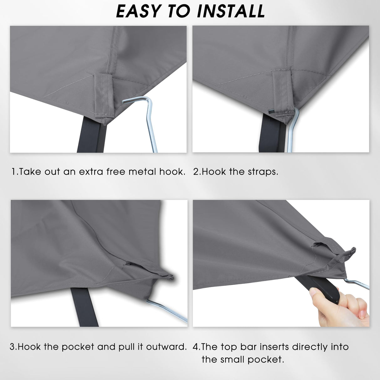 MASTERCANOPY Grill Gazebo Replacement Canopy Top for Model L-GG001PST-F (Gray) MASTERCANOPY