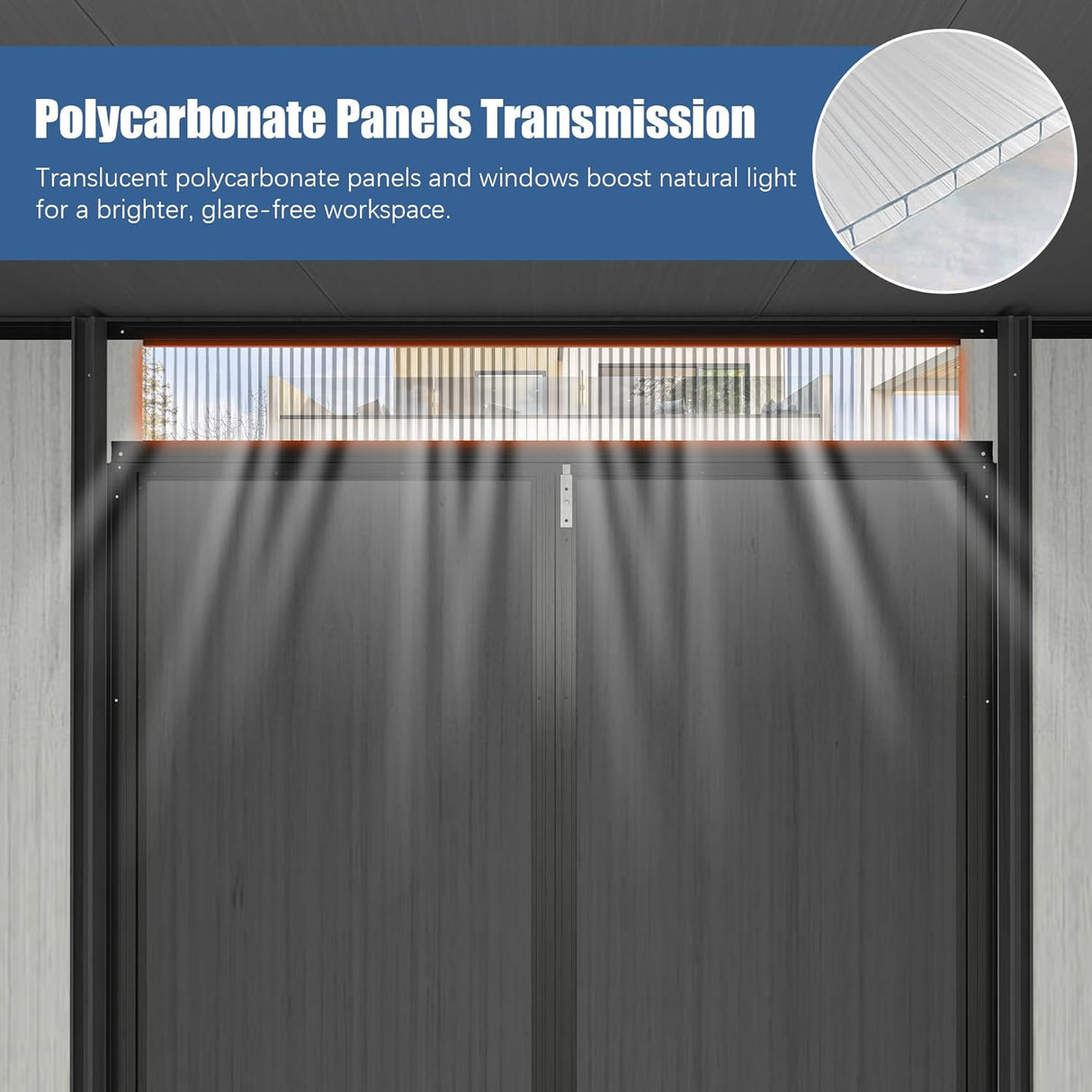 6x9FT Outdoor Resin Storage Shed with Transparent Windows & Louvered Vents
