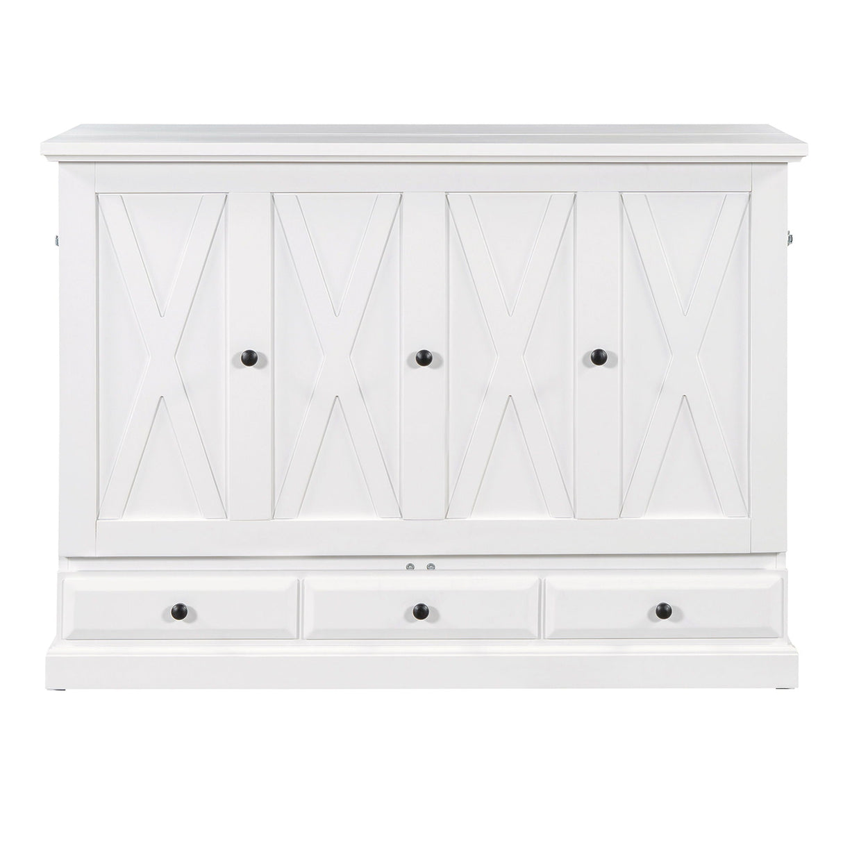 Solid Pine Murphy Bed Chest Cube Cabinet Bed With Charging Station And Large Storage Drawer For Home Office Or Small Room