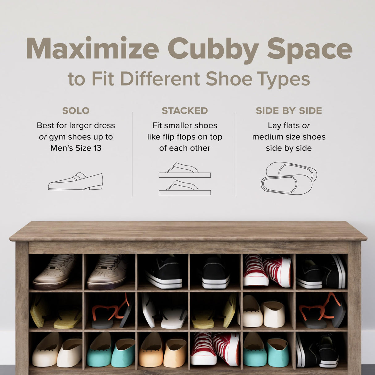 Prepac Elegant Brown Shoe Storage Cabinet, Space-Saving Solution with Cubbies for 36 Pairs, 13"D x 23.5" W x 72.5" H Prepac