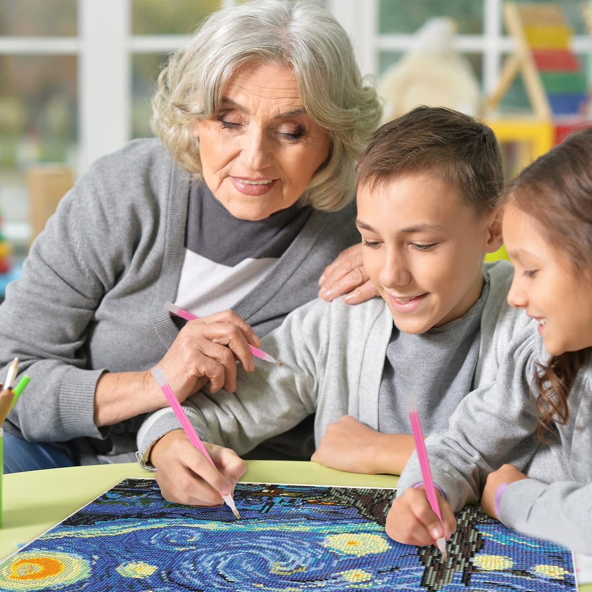 OUTUXED 117pcs 5D DIY Diamond Painting Tools and Accessories Kits with Diamond Embroidery Box and Multiple Sizes Painting Pens for Adults to Make Art Craft OUTUXED