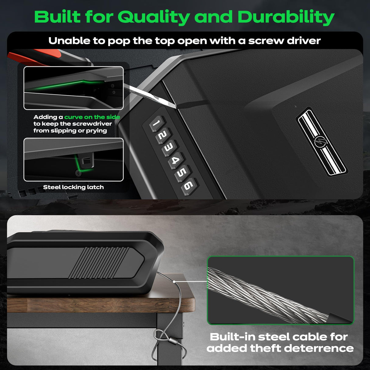 Gun Safe with LCD Display, ≤0.1s Quick Access Handgun Safe for 2-4 Pistols, Hand Gun Lock Box with Fingerprint | Keypad | and Keys for Home Drawer Bedside Nightstand TOPMEDA