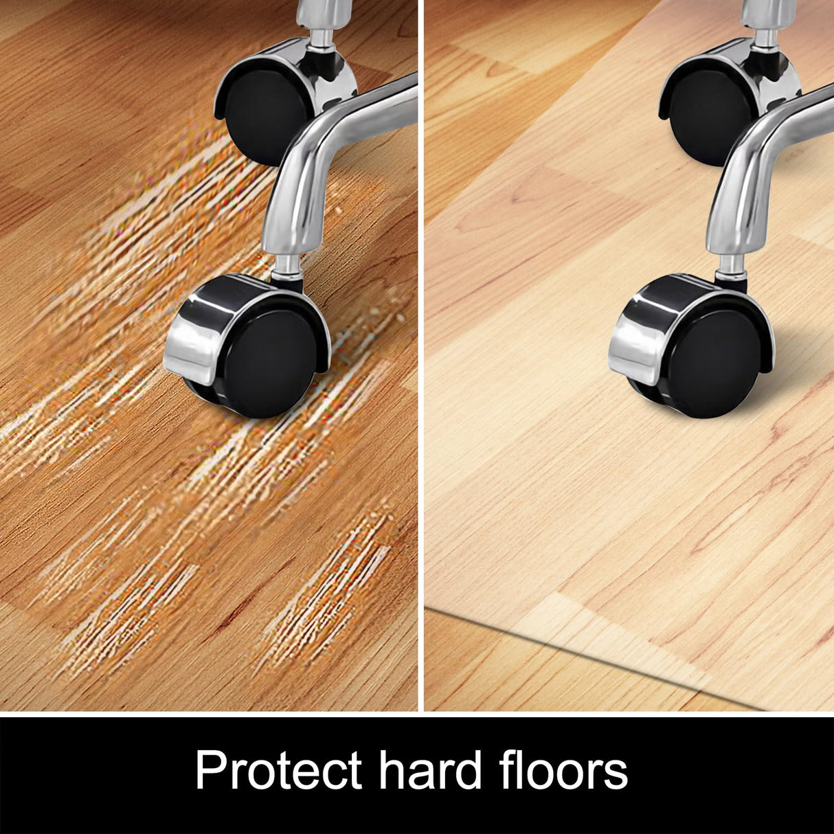 Kuyal Chair Mat for Hardwood Floor,36 x 48 inches Rectangle Desk Durable Wood/Tile Protection Mat for Rolling Chairs, Non-Studded Bottom, 2.1mm Thickness Kuyal