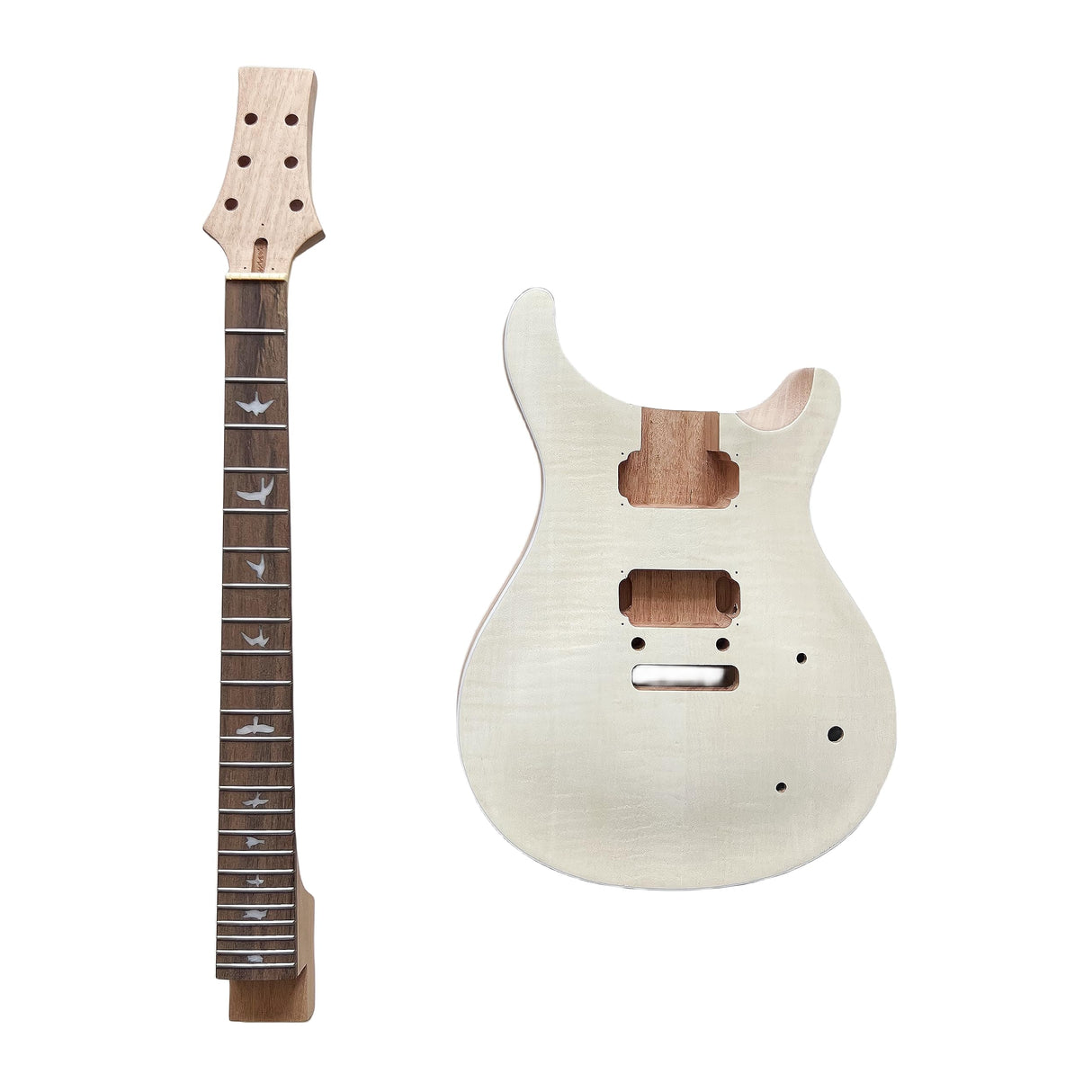 DBL PRS Style DIY Electric Guitar Kits,6 String Right-Handed with Mahogany Body Mahogany Neck Rosewood Fingerboard Chrome Hardware,Build Your Own Guitar. DBL