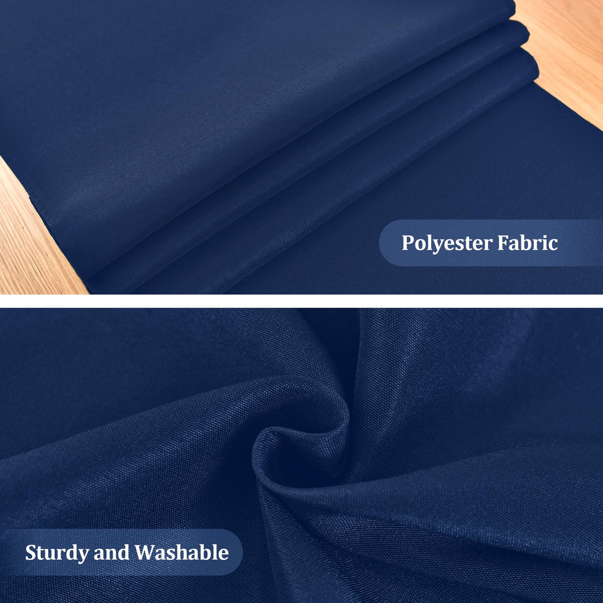 Farmhouse Navy Blue Table Runner Dining Table Runners 48 Inches Long Coffee Table Runner for Dresser Living Room Bedroom Holiday Party Banquet 12X48 Inch Wolkemer