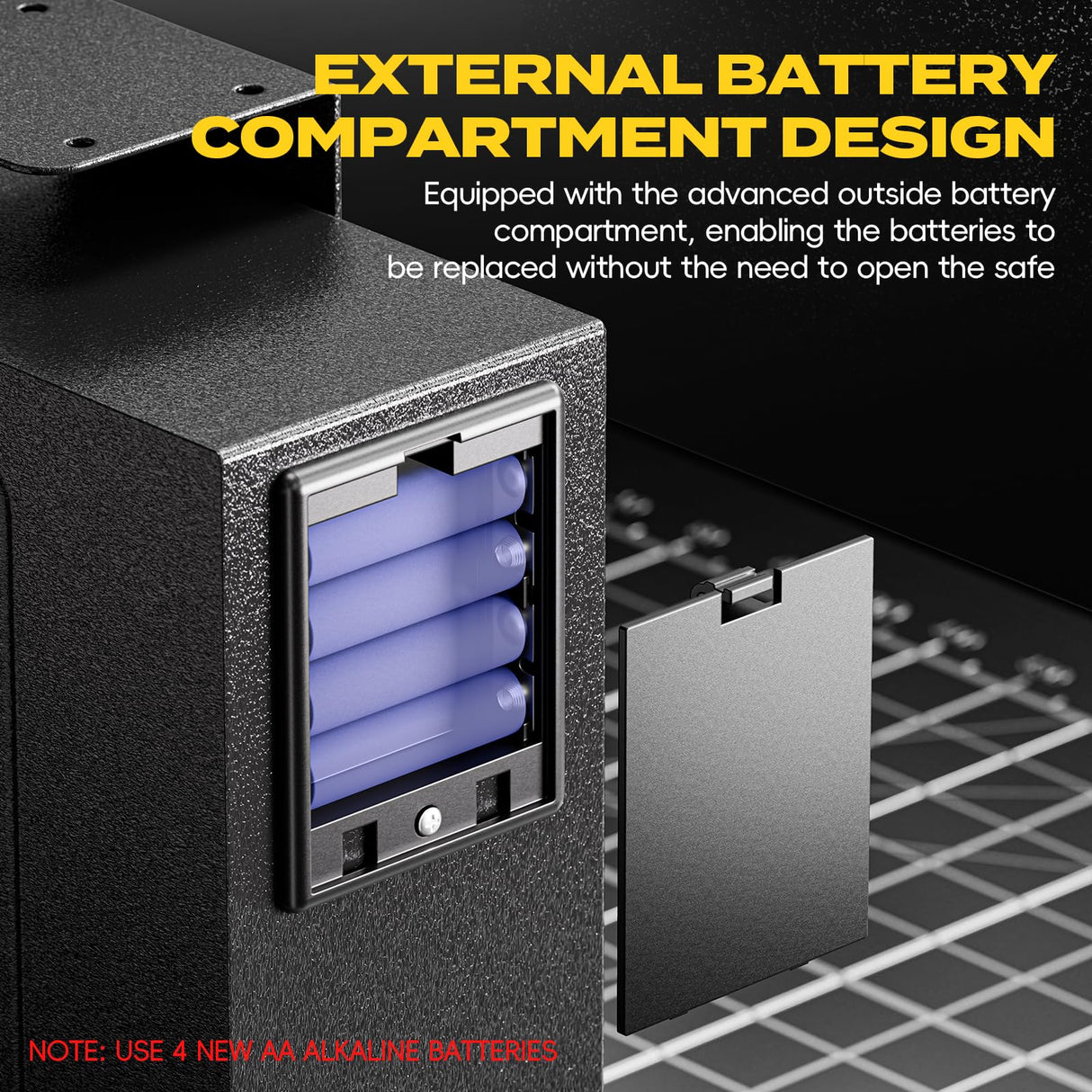 Mounted Biometric Gun Safe for Handgun, Nightstand Quick Access Pistol Safe with Auto Sliding Door for Car, Truck, Desk, Bedside, Slider Gun Lock Box with Security Fingerprint, Key Access, PIN Code HolaDream