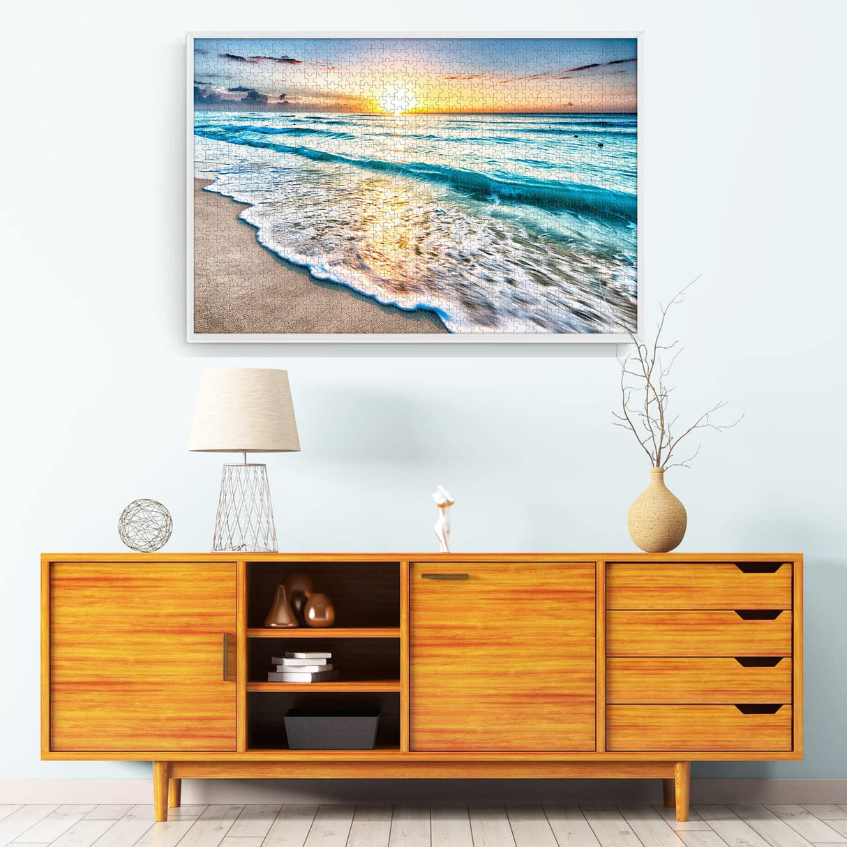 Puzzles for Adults 1000 Piece,Sunset Beach Wooden Jigsaw Puzzle Art,DIY Leisure Game Fun Toy Gift Suitable Family Friends najiaxiaowu