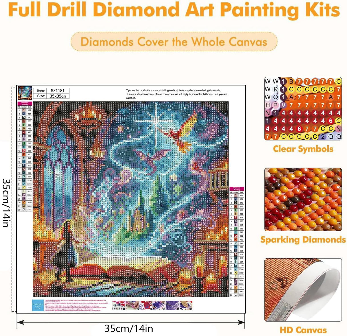 Axquilon Magic Book Diamond Art Kits for Adults - Diamond Painting Kits for Adults, DIY 5D Full Drill Gem Art for Home Wall Decor 14x14 inch Axquilon