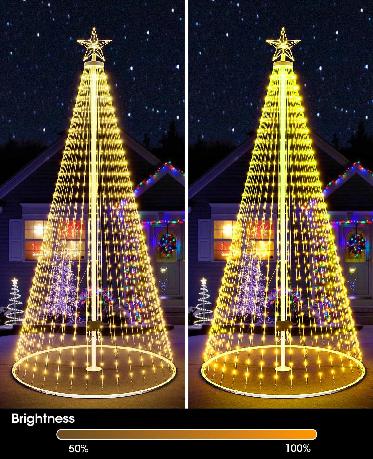 Esfos Led Outdoor Christmas Tree, 16 ft Prelit Christmas Tree, Smart Outside Christmas Tree Light Show App Control with 1008 LED Lights Color Changing Sync APP & Remote Control Christmas Tree Lighting Esfos