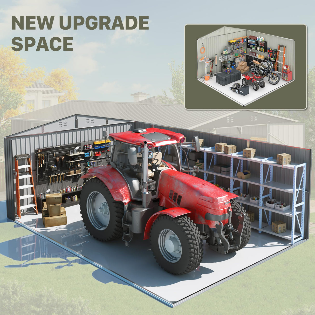 Polar Aurora 12x18 FT Outdoor Storage Shed, Garden Shed with Updated Frame Structure and Lockable Doors, Metal Tool Sheds for Backyard Garden Patio Lawn,Black Polar Aurora