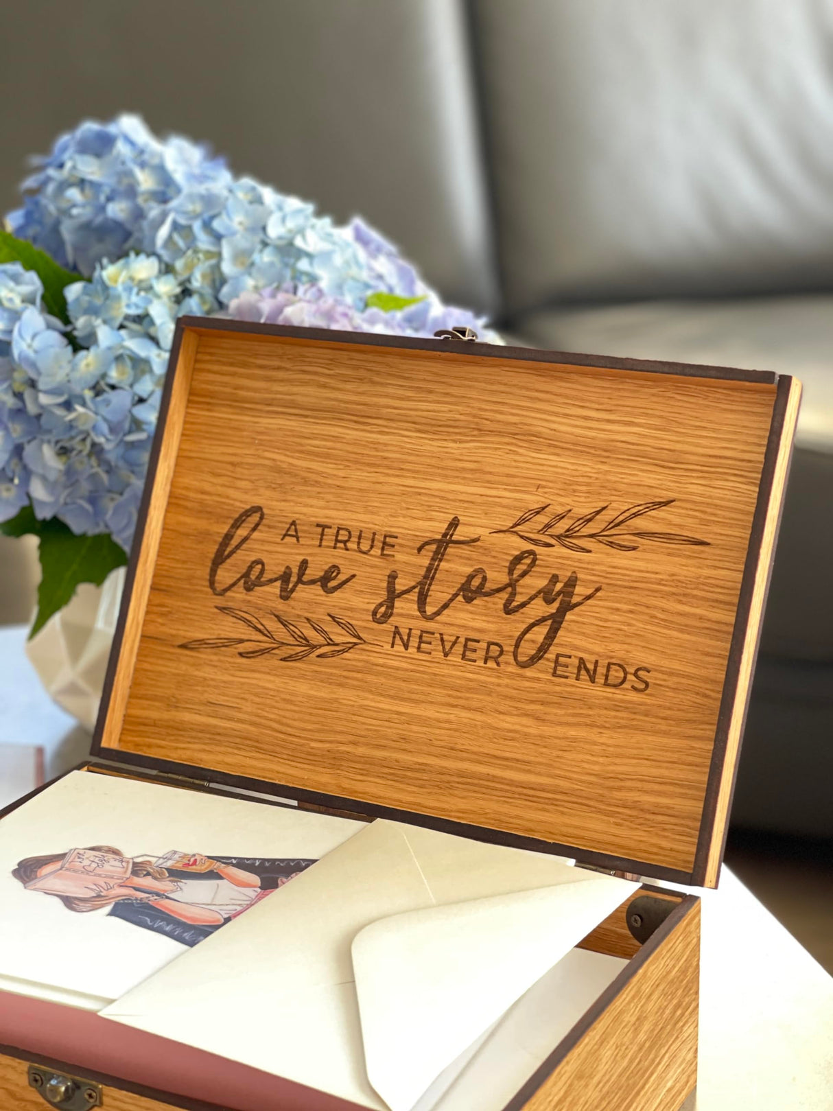 Personalized Memory, Wooden, Wedding Keepsake box - Christmas Couple Love Gift for Him, Brother, Boyfriend Customized Engraved Lock Wood Box (Oak) InsideDecor.Shop