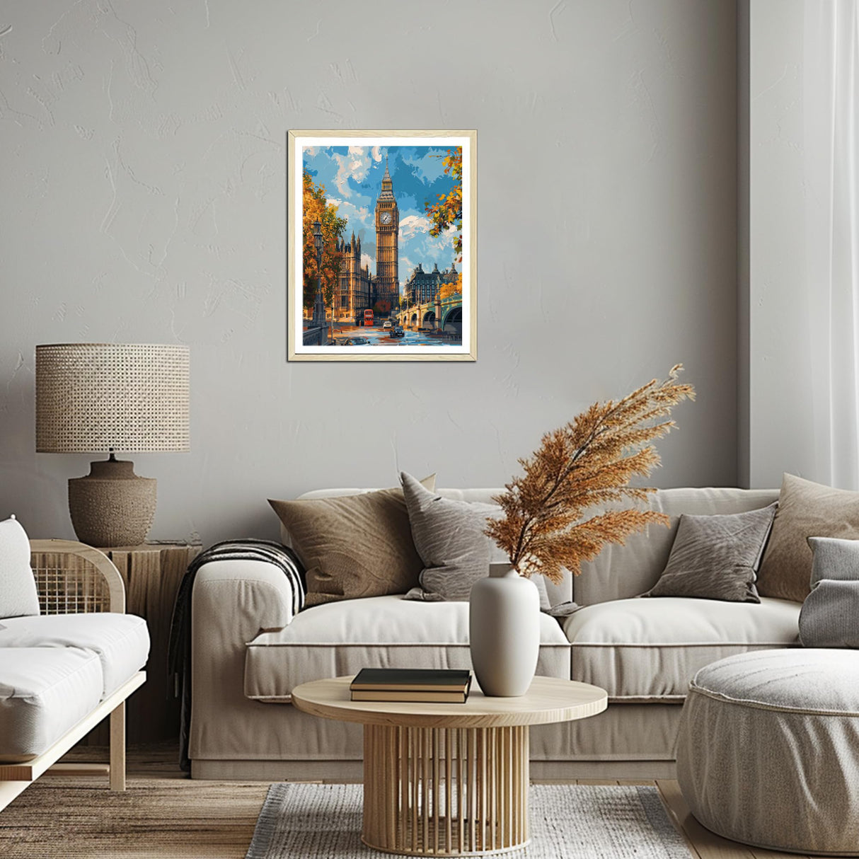 Big Ben Paint by Number Kits for Adults, Fall London Street Paint by Numbers, London Landmark Acrylic Painting for Home Wall Decor Gifts - City Scenery(16×20inches, No Frame) ARNLRDYA