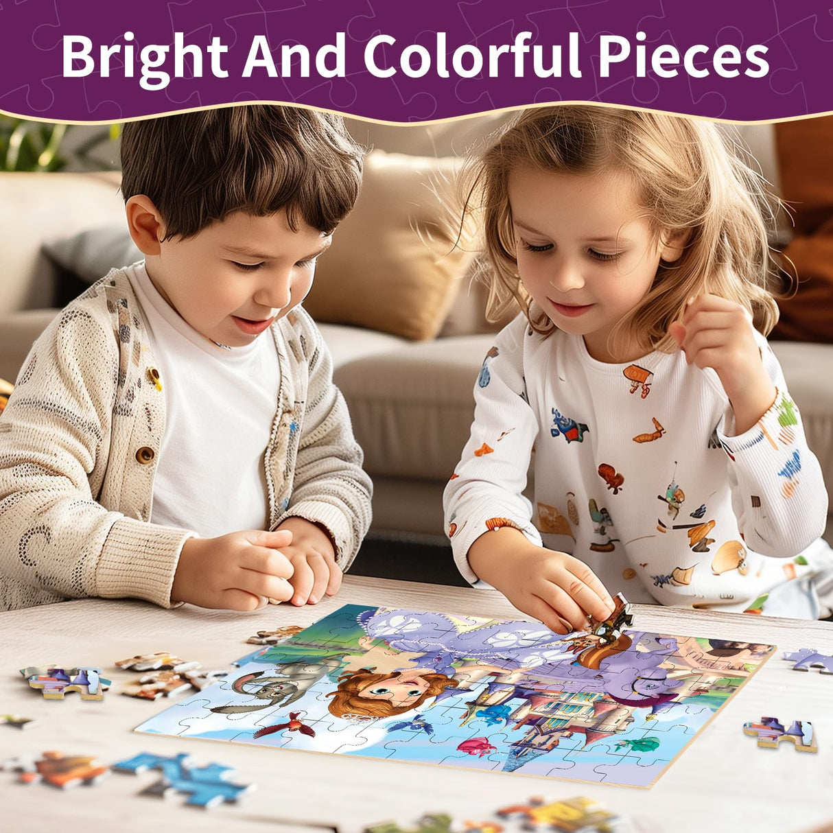 Puzzles for Kids Ages 4-6, 60 Piece Jigsaw Puzzles in Metal Box, Educational Learning Toys for Boys and Girls, Premium Puzzle Games, Kids Puzzle Gift Eagarch