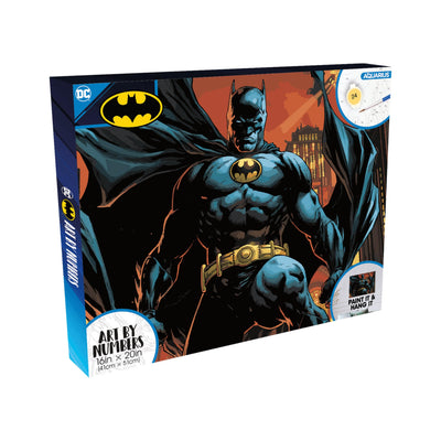 AQUARIUS Batman Art by Numbers Painting Kit (16 x 20 Stretched Canvas) 24 Paints, 3 Paint Brushes, Ready to Hang, Officially Licensed DC Comics Collectible - 16x20 in