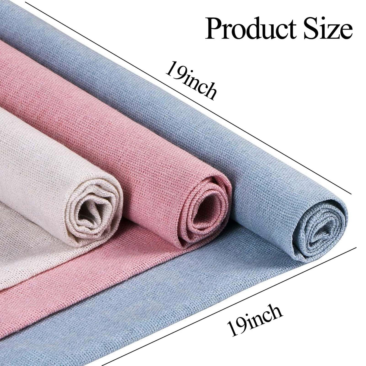 4pcs Nature Linen Needlework Fabric, Kurilai Solid Colour Embroidery Fabric, Square Linen Cloth Crafts Accessories for Making Garment Craft, Cross Stitch, Needle Embroidery, DIY Decoration (19x19inch) Kurilai