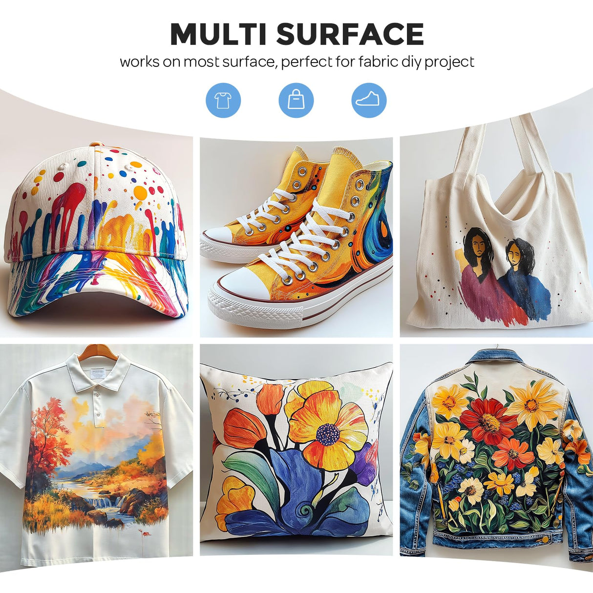 Nicpro Professional Effects Fabric Medium, 8.45oz Bottle Fabric Painting Acrylic Fluid Medium, Improves Acrylic Paint Adhesion to Fabrics, Textiles for Fabrics DIY Clothing, T-shirts, Shoes Jeans Bags Nicpro