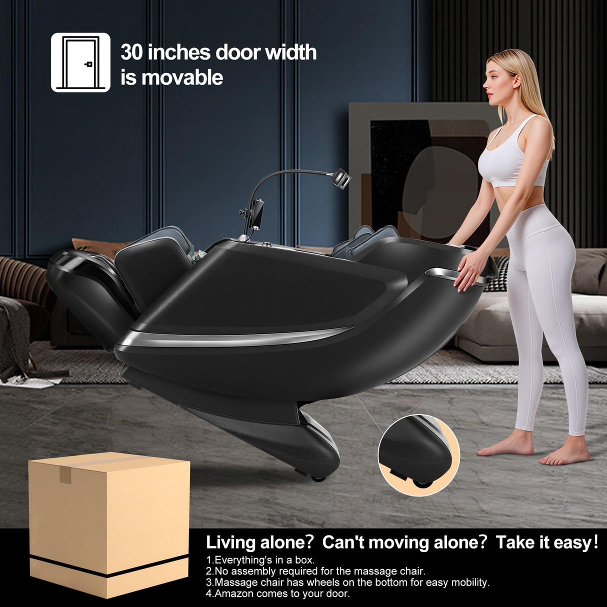 jopaw 2025 Massage Chair Full Body with 12 Auto Modes,Zero Gravity SL-Track Shiatsu Massage Chair with AI Control,Auto Body Detection,Foot Rollers,Body Scan and Waist & Calf Heating jopaw