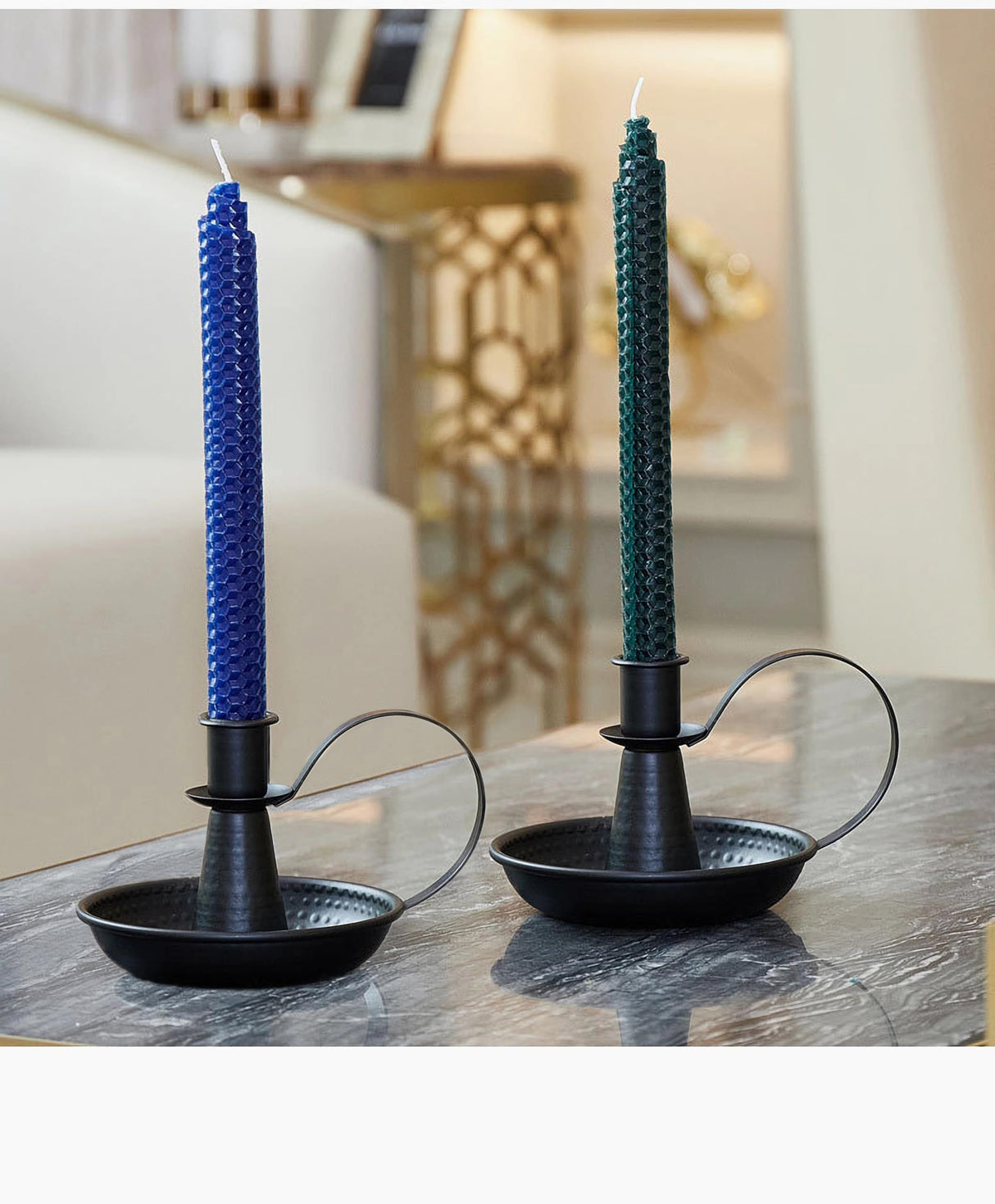 AlsoLife Retro Iron Taper Candle Holder,Black Candlestick Holders Candlelight Stand for Farmhouse Decor Home Wedding Party Table Decoration(2pcs) AlsoLife