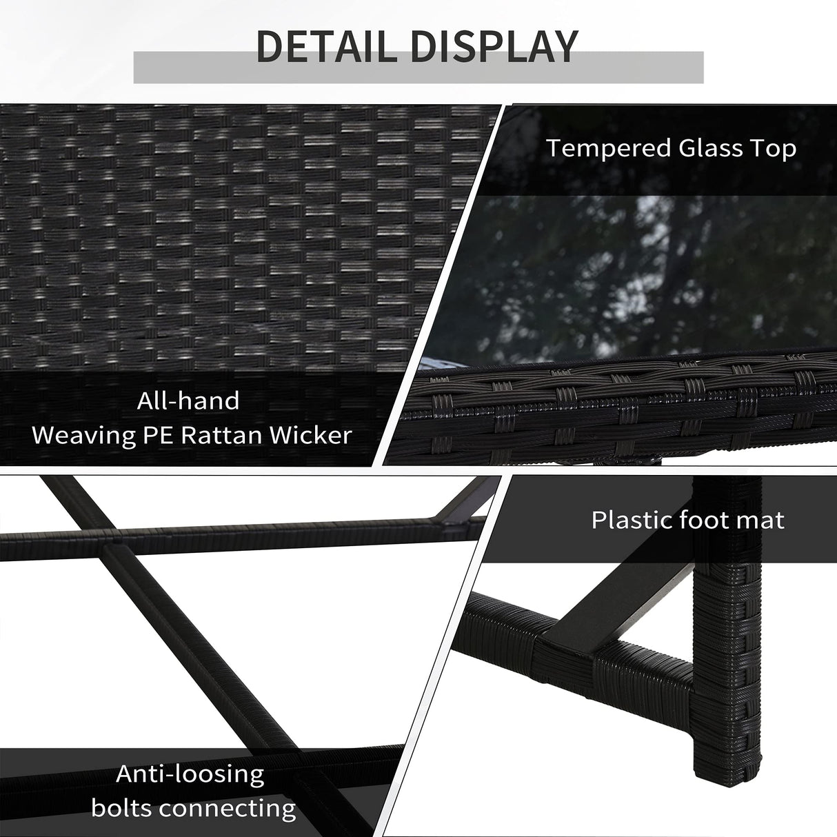 Outsunny 11 Pieces Patio Wicker Dining Sets, Space Saving Outdoor Sectional Conversation Set, with Dining Table, Ottoman and Chair & Cushioned for Lawn Garden Backyard, Cream White Outsunny
