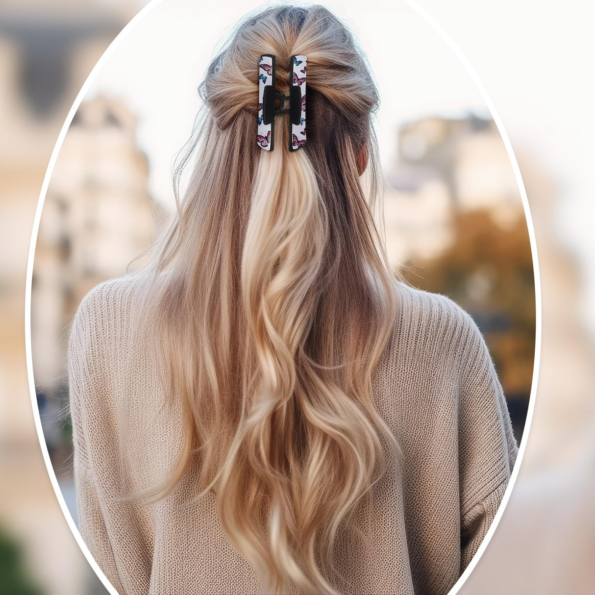 Guiqulai 20 Pack Hair Claw Clips Cover Sublimation Blanks for Square and Rectangular Barrettes, 4 inch, PU Leather, White, Including Strong Double-sided Adhesive for Rectangle Hair Guiqulai