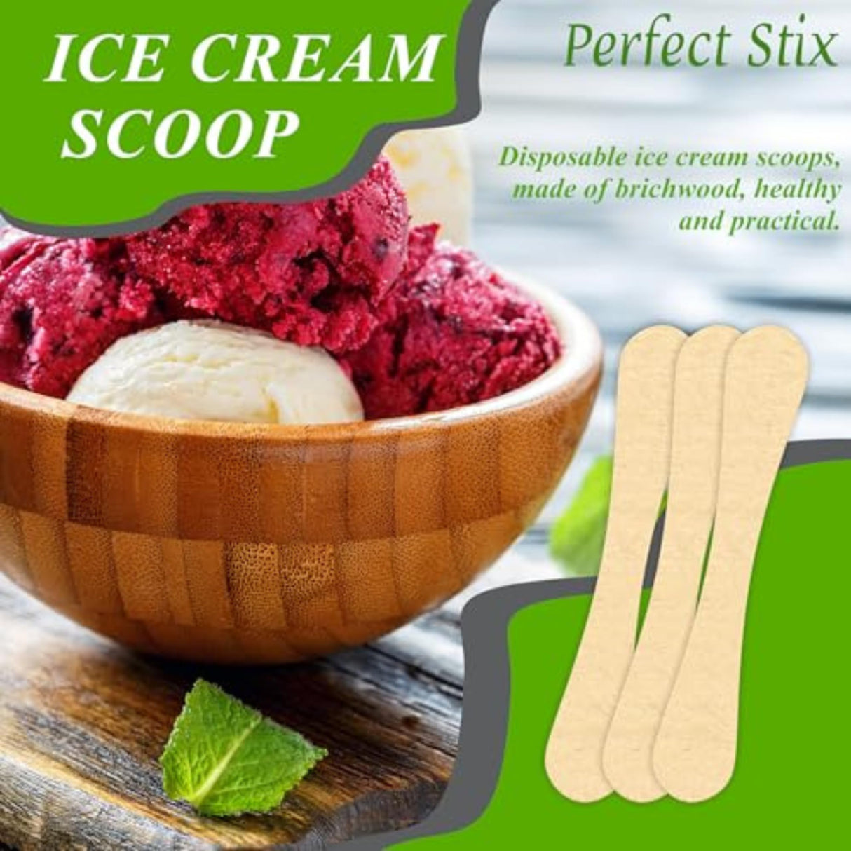 Perfect Stix - PS300BA-1000 Wooden Taster Spoons 3.5" Length ( pack of 1000) Plain Perfect Stix