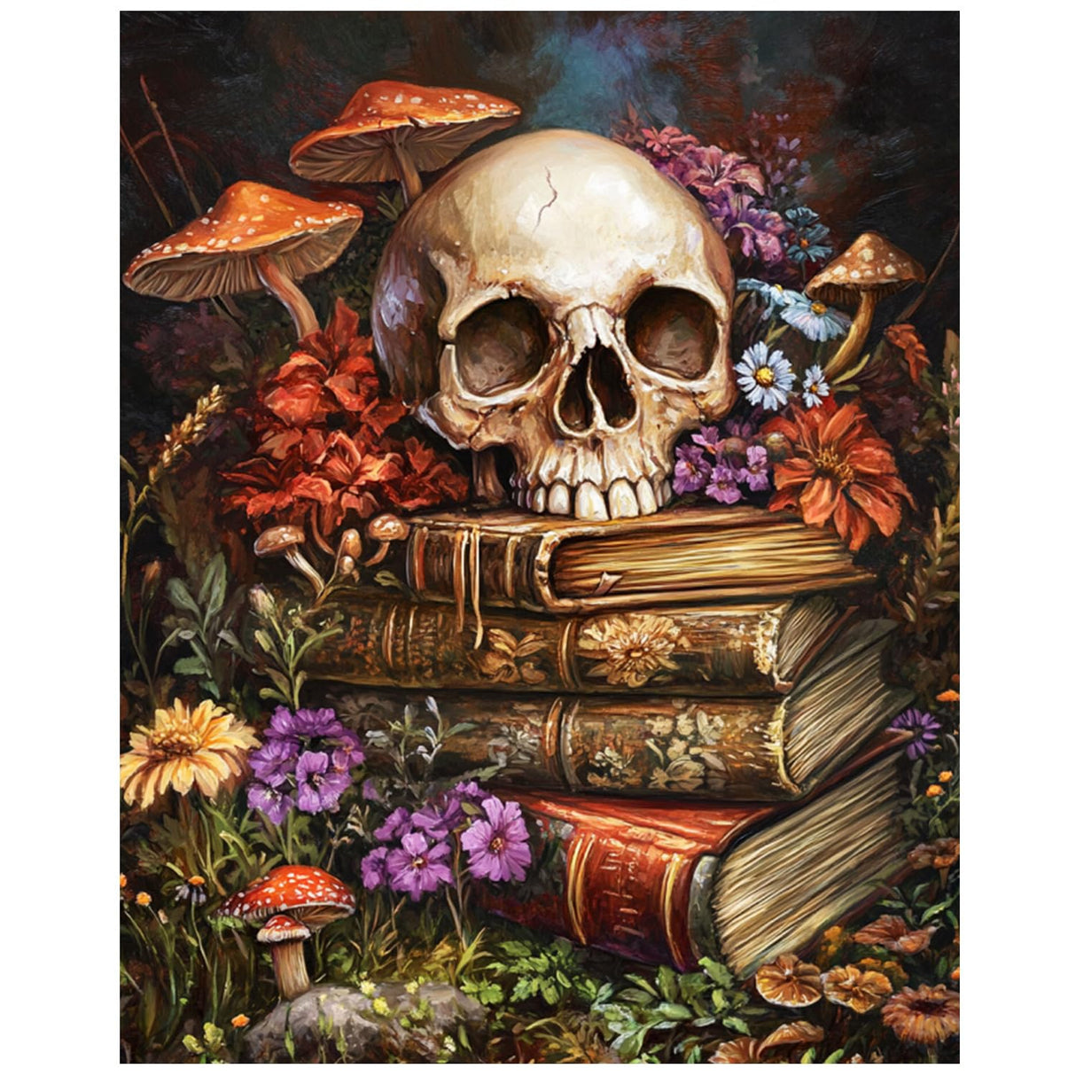 xcemhil Halloween Paint by Numbers Kit for Adults, Book Painting by Numbers, Adult Paint by Number Kits Suitable for Gifts and Interior Decor 16x20 Inch xcemhil