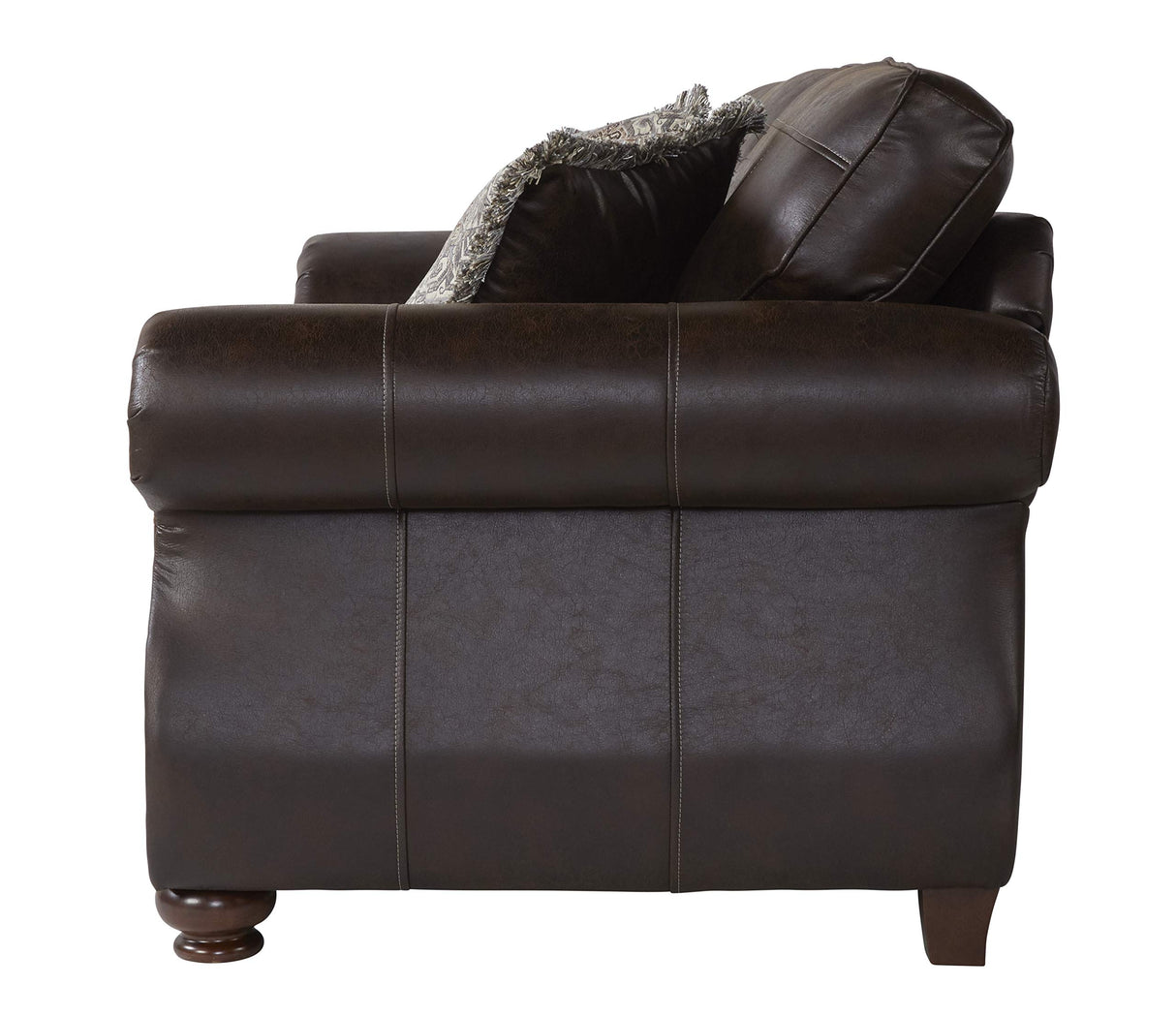 Roundhill Furniture Leinster Faux Leather Loveseat with Antique Bronze Nailheads Roundhill Furniture