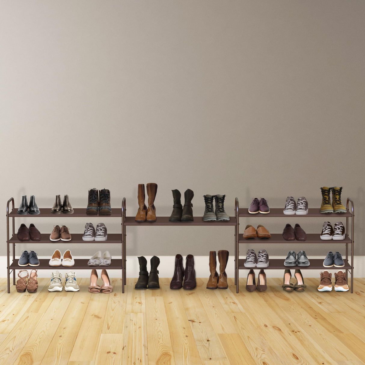Simple Houseware 3-Tier Shoe Rack Storage Organizer, Bronze Simple Houseware