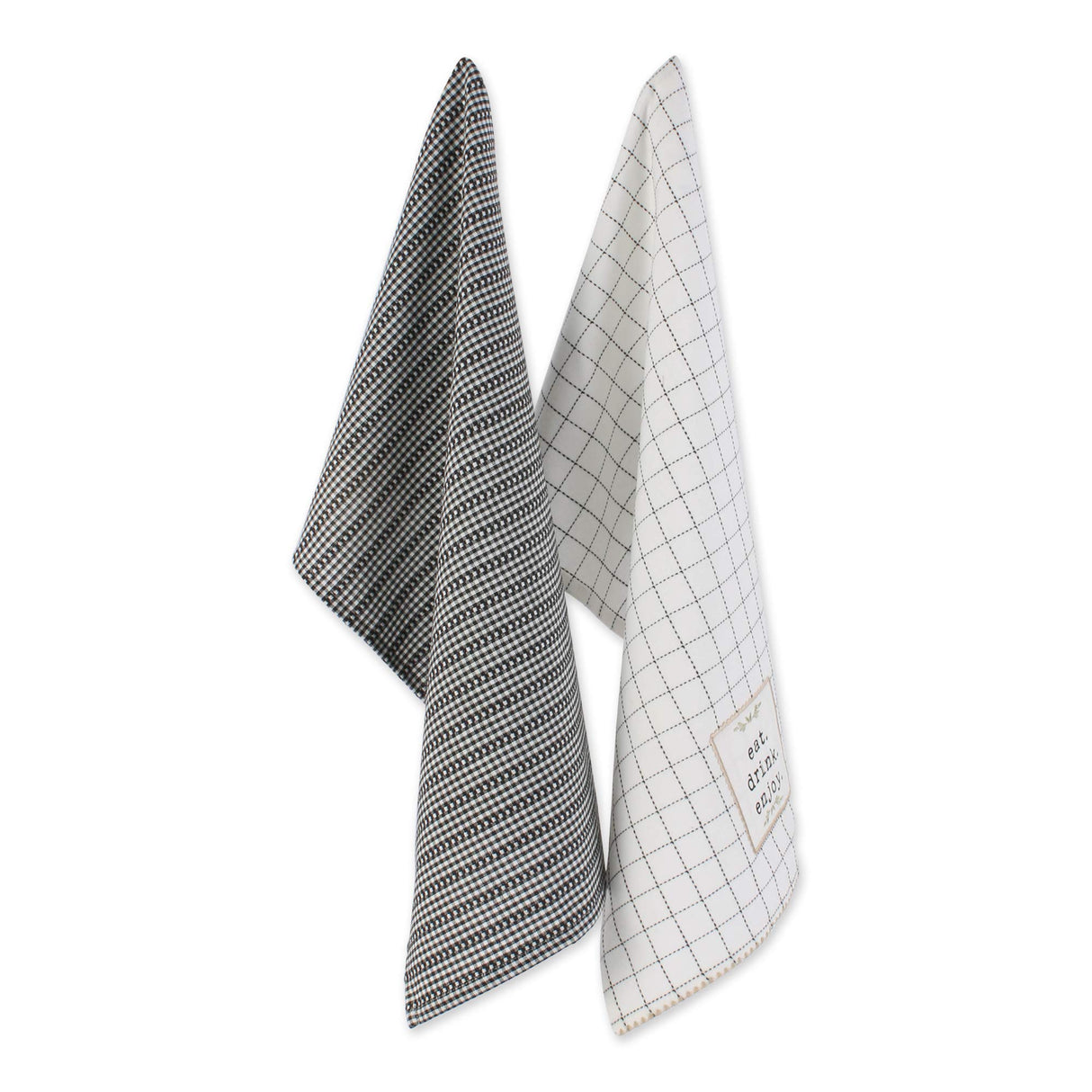 DII Home Sweet Farmhouse Kitchen Collection, Potholder/Oven Mitt/Dishtowel Set, Black, 4 Count DII