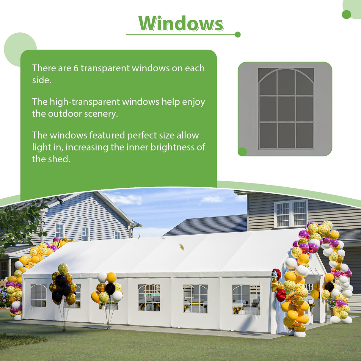 KEIKI 40'x20' Outdoor Heavy Duty Party Tent, Large Commercial Canopy Wedding Event Shelters w/ 3 Carry Bags & Removable Sidewalls, Outdoor Canopy Gazebo Tents for Party Garden Patio, White KEIKI