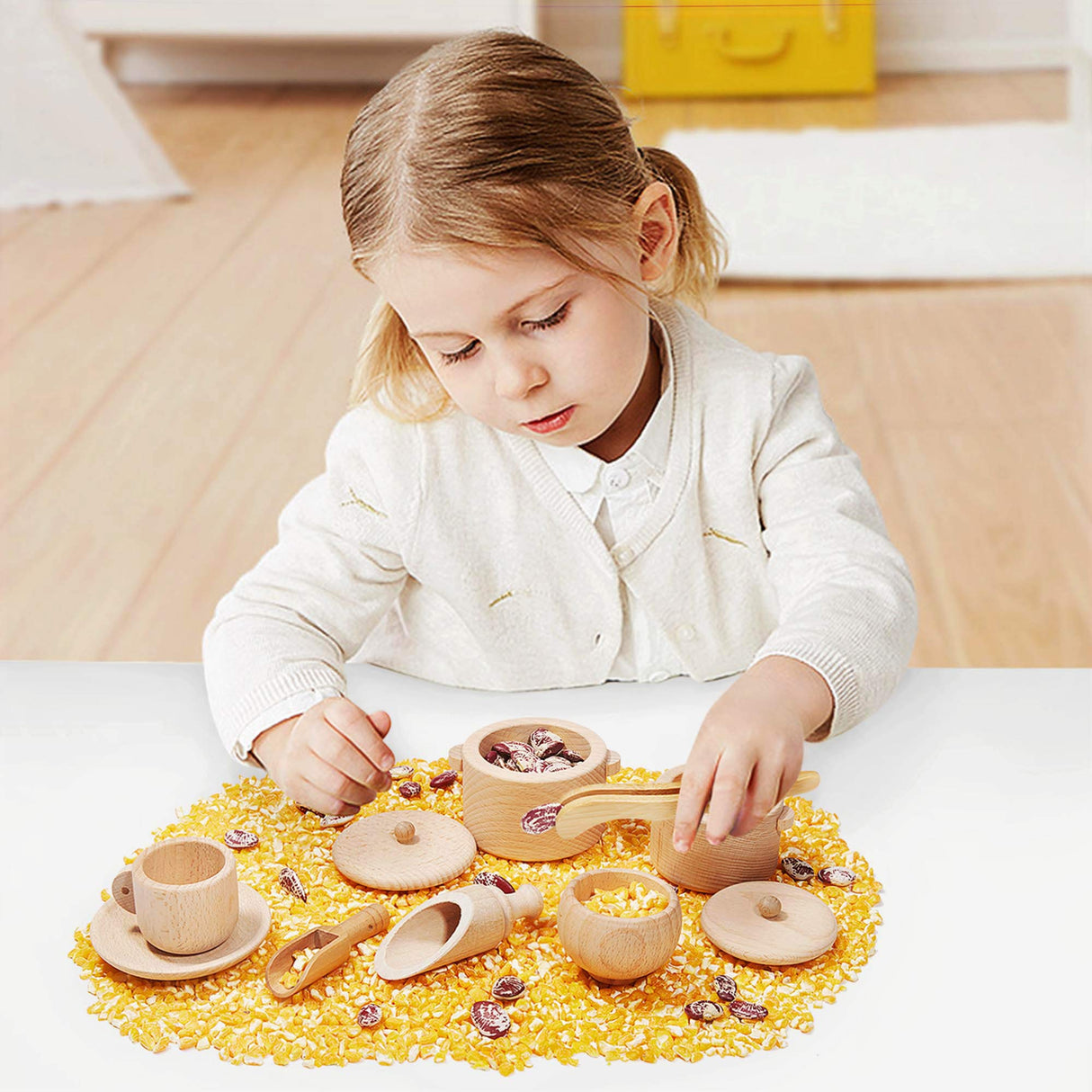 MONT PLEASANT Sensory Bin Toys for Toddlers Montessori Toys, Waldorf Toys, Pretend Play Dish and Tongs- Fine Motor Learning Toys for Sensory Table Activities MONT PLEASANT