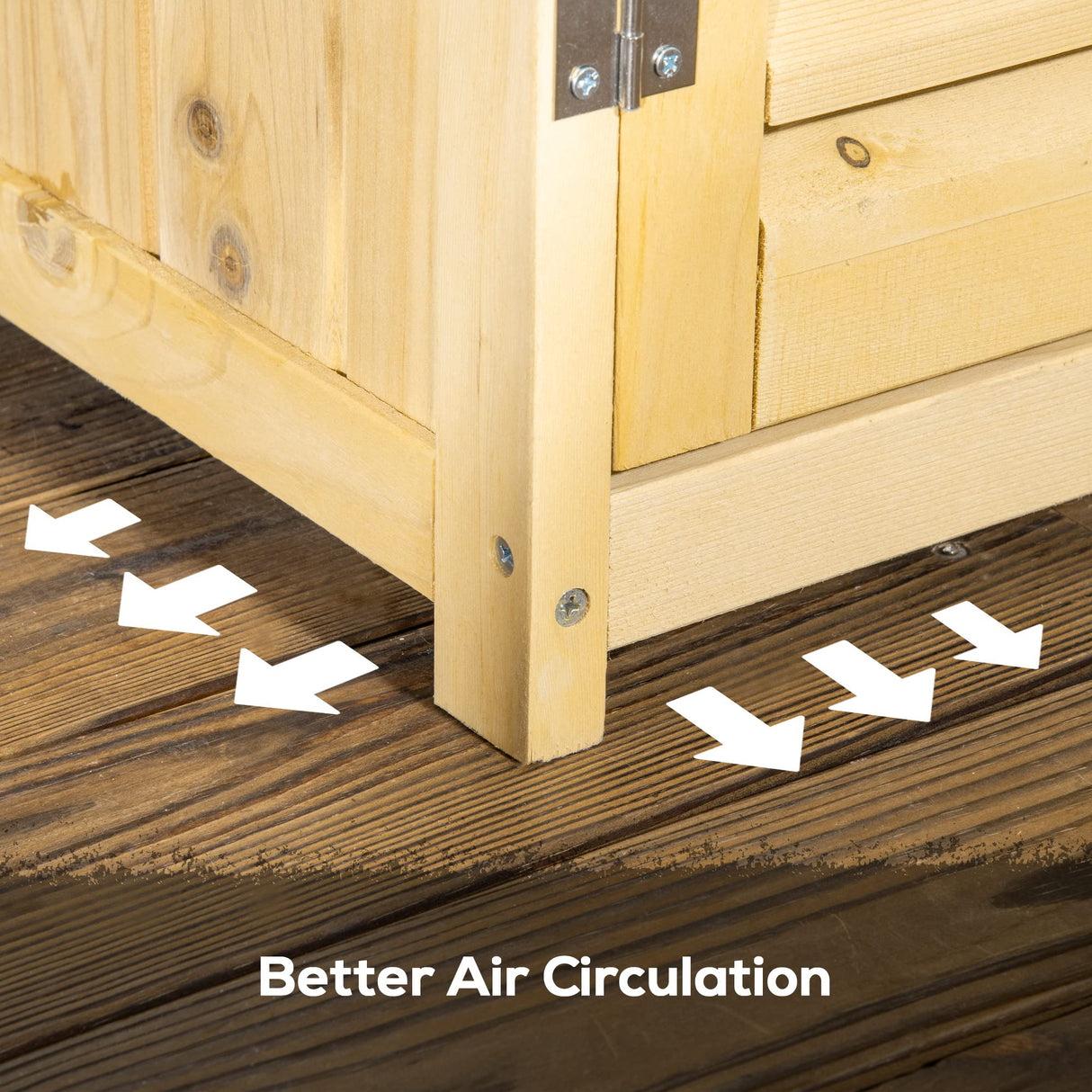 Outsunny 3' x 5' Wooden Outdoor Storage Cabinet, Garden Sheds & Outdoor Storage with Asphalt Roof & 2 Large Wood Doors with Lock, Natural Outsunny