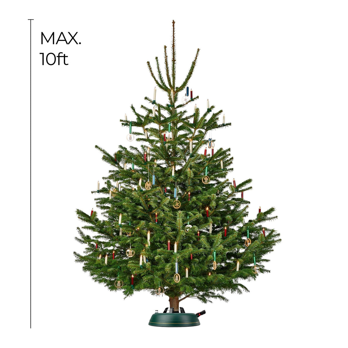 Krinner Christmas Tree Genie XL - Green Tree Stand - Original Single Cable Operation, Holds up to 10 ft Live Trees - Foot Pedal Setup & Water Reservoir with Level Indicator - German Made Krinner