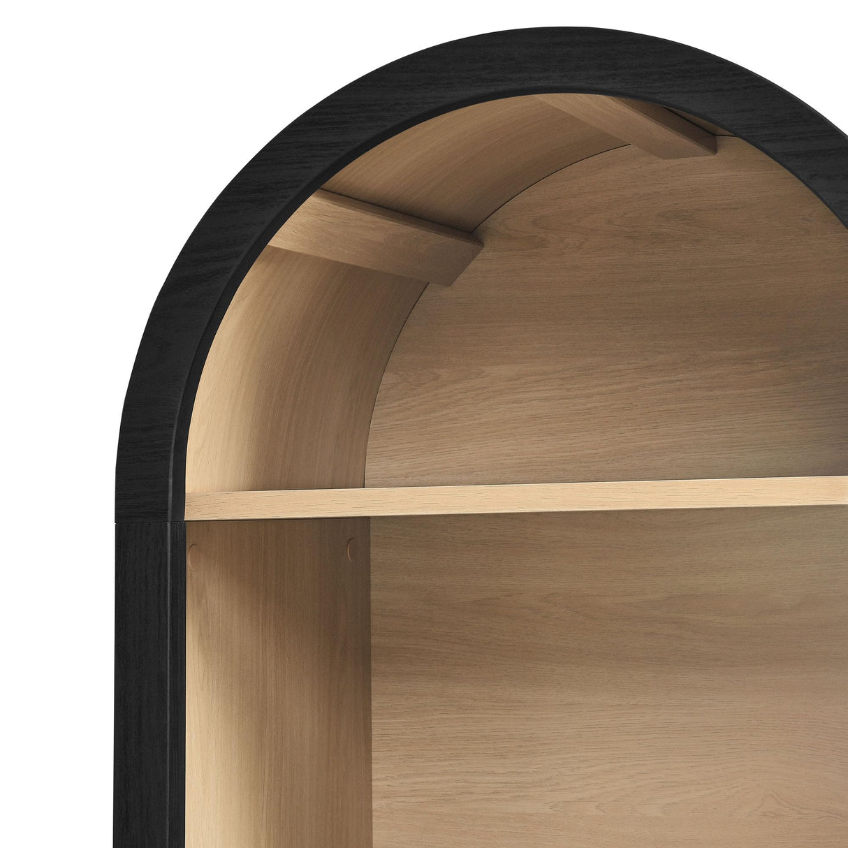 Modway Evie Modern Arched Narrow Bookcase in Black - 71 Inch Open Shelf Display Cabinet - Stylish 5-Tier Bookshelf for Living Room, Dining Room, or Home Office Modway