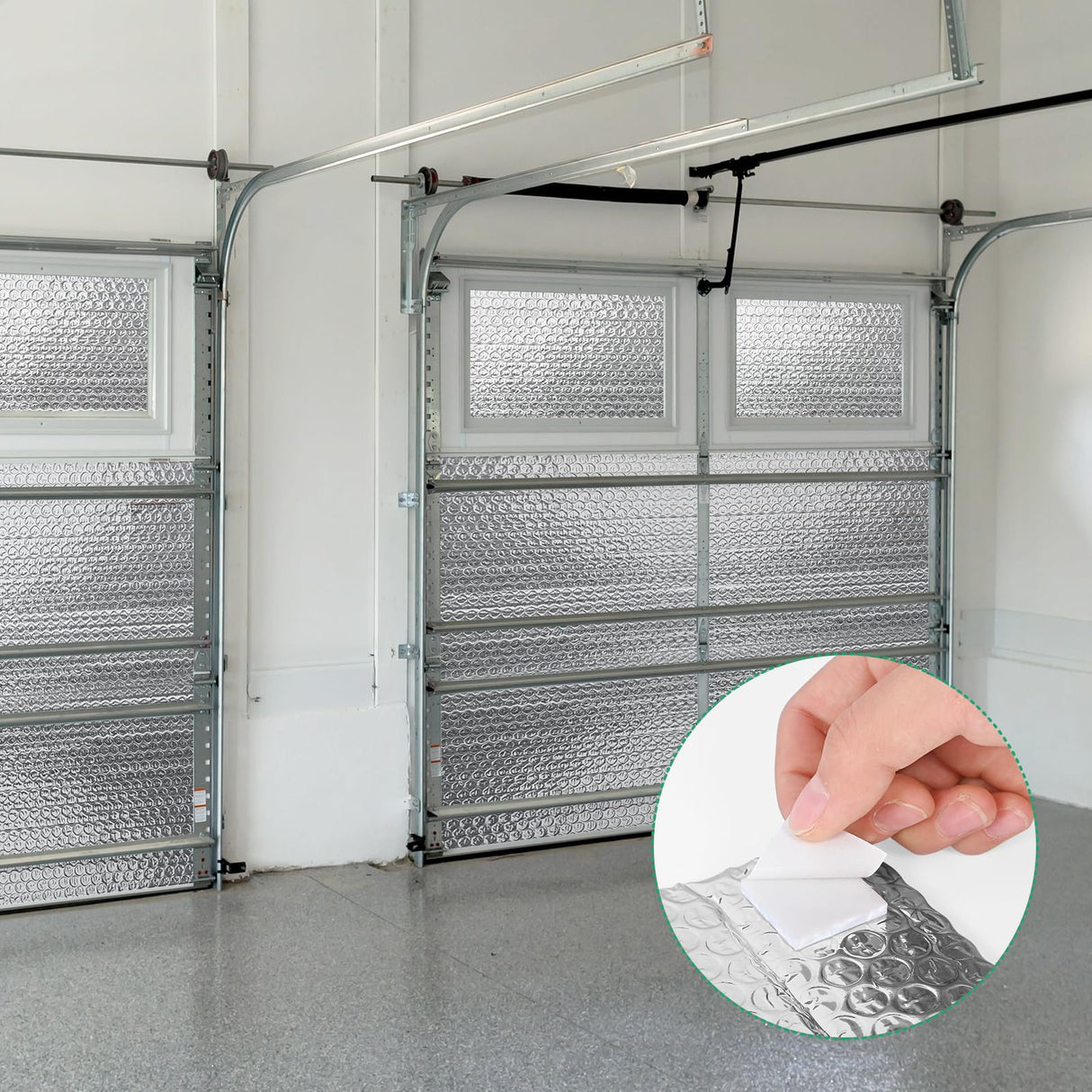 jxgzyy Reflective Insulation Roll Garage Door Insulation Panels Pre-Cut Kit 16 Sheets Double Bubble Reflective Insulation Foam Panels 23.62" X 47.24" for Windows, Garage Door, RV, Roof, Attic, Car jxgzyy