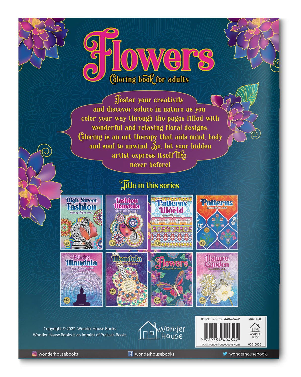 Flowers: Coloring Book For Adults WoodArtSupply