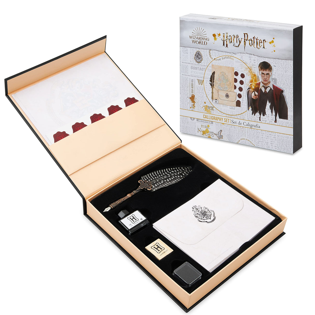 Harry Potter Calligraphy Set With Feather Quill Pen Ink A5 Paper Envelopes Stamp Stickers Fun Writing Kit Gifts for Kids Harry Potter